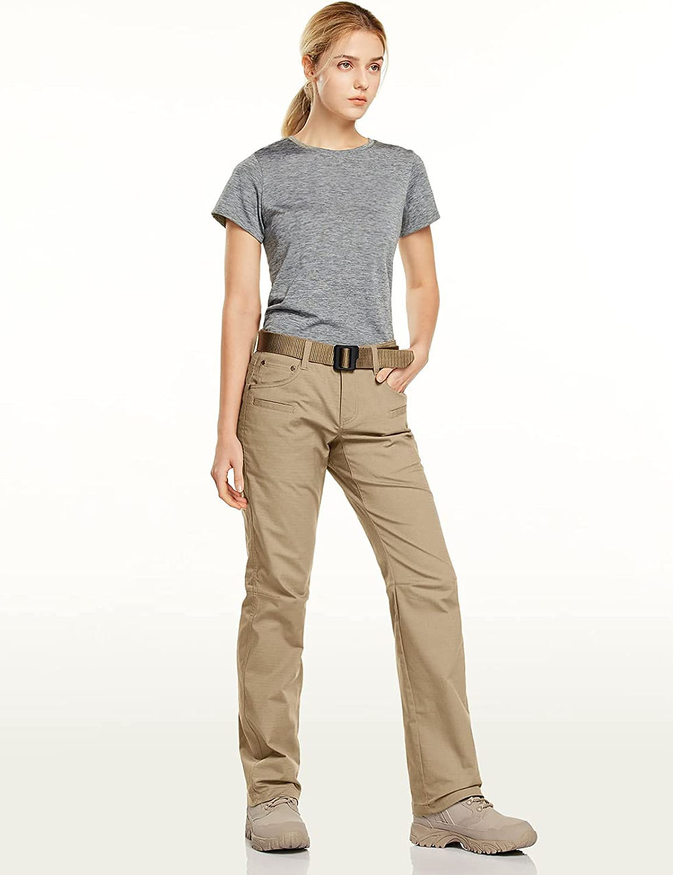 الصورة المصغرة: سراويل تكتيكية مرنة للنساء من ، سراويل عمل مقاومة للماء  سروال شحن ، خصر مرن وج