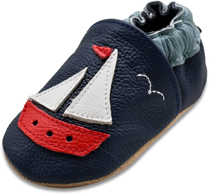 الصورة المصغرة: أحذية أطفال  ، أحذية زحف للأطفال ، نعل ناعم ، أحذية جلدية ، أحذية تعلم المشي لل