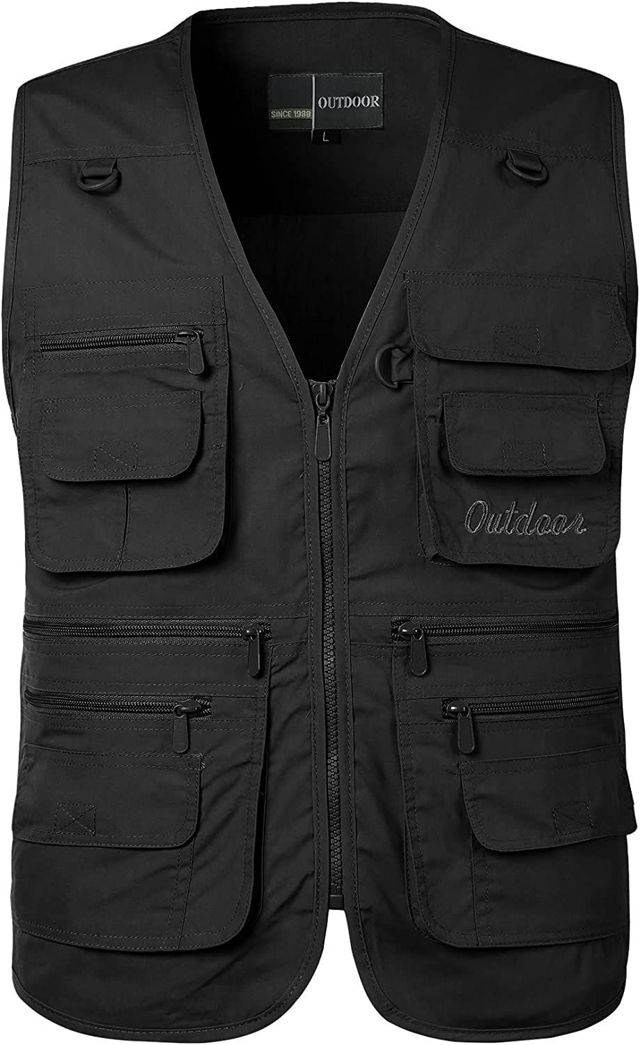 الصورة المصغرة:  سترة صيد متعددة الجيوب للرجال من سترة تخييم خارجية سترة قطنية بدون أكمام للسفر