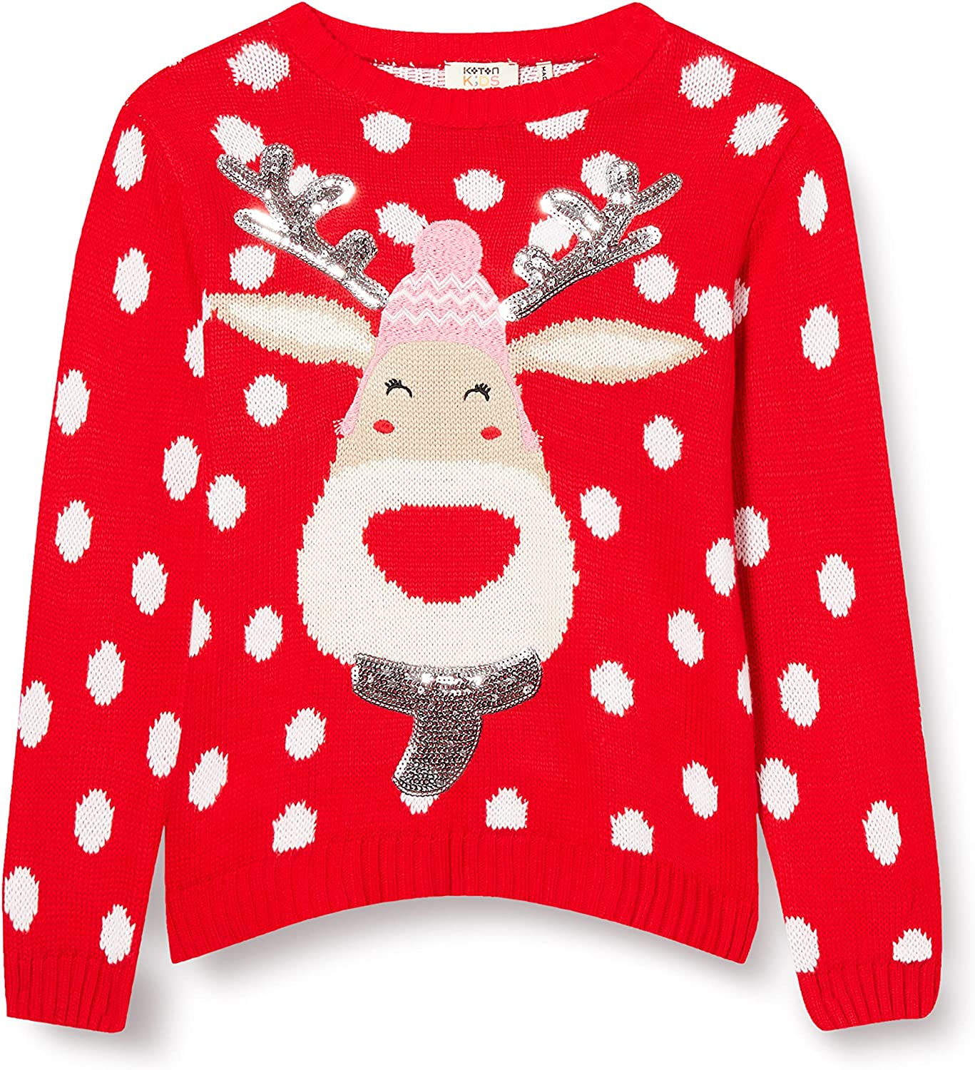 كنزة محبوكة من القطن بأكمام طويلة للبنات