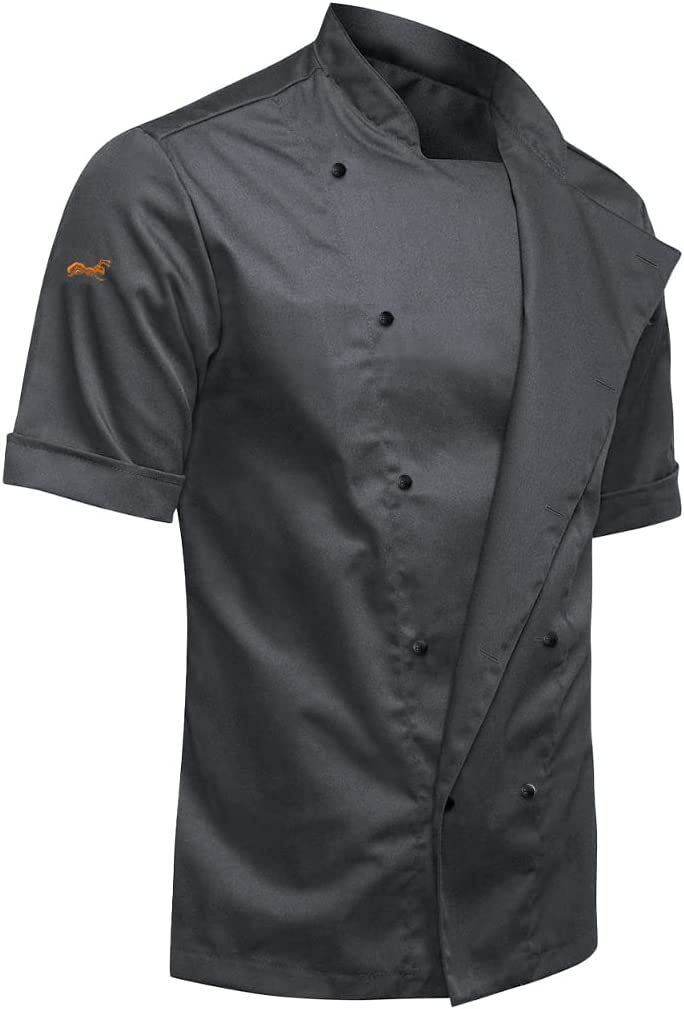الصورة المصغرة: strongAnt Cook Jacket Men's Long Sleeve Globe Include Buttons easyClean Protect