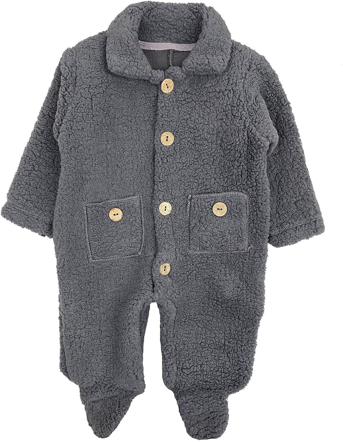 ثوب فضفاض خارجي من الصوف مزين بجيب للأطفال مدخن