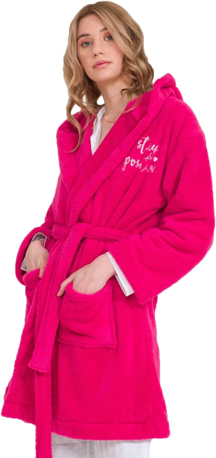 الصورة المصغرة:  الفاخرة مقنعين شال الياقة المرأة روب الاستحمام | سوبر لينة الصوف حمام رداء | م