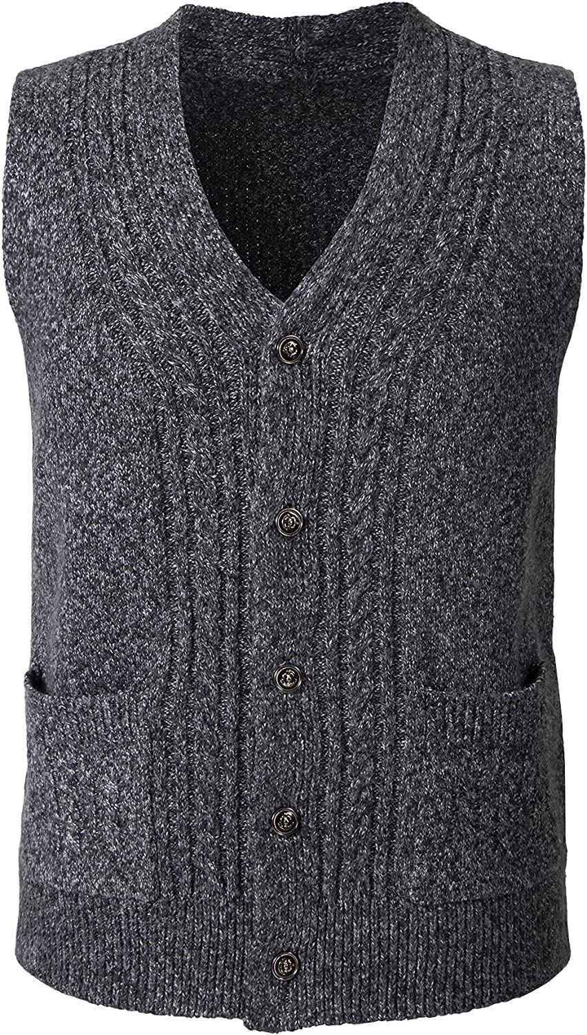 الصورة المصغرة:  الرجال عارضة كابل متماسكة سترة سترة بأزرار سترة بلا أكمام سترة متماسكة الرجل ن