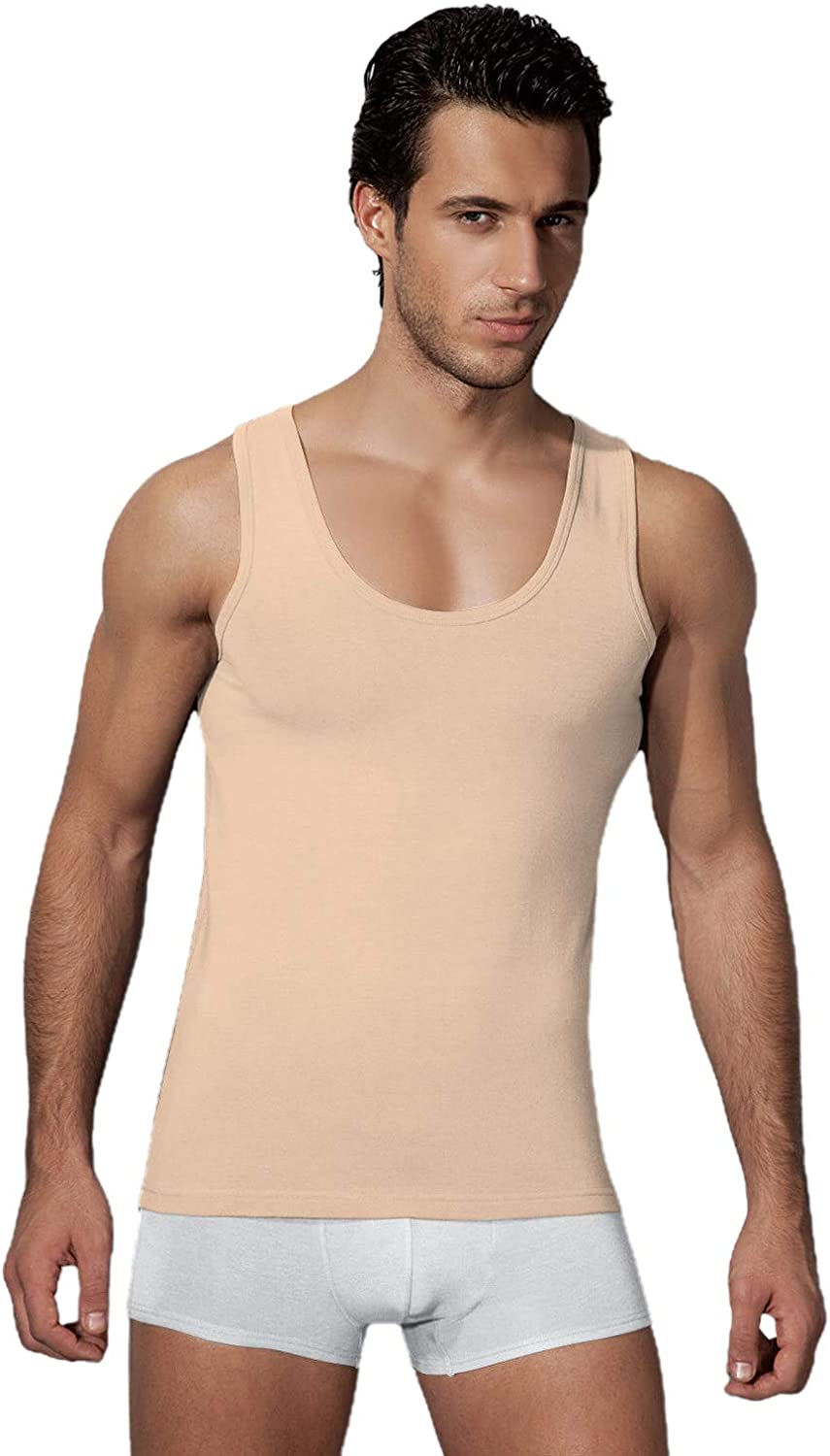 الصورة المصغرة: ملابس داخلية رجالية قطن مشروط عميق برقبة طاقم رياضي ، قميص داخلي رياضي 