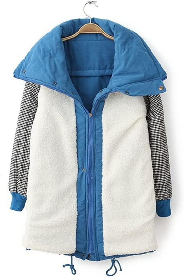 الصورة المصغرة: Winter Cotton Coat Women Self Growing Snow Jacket Medium Size Cotton Coat Thick