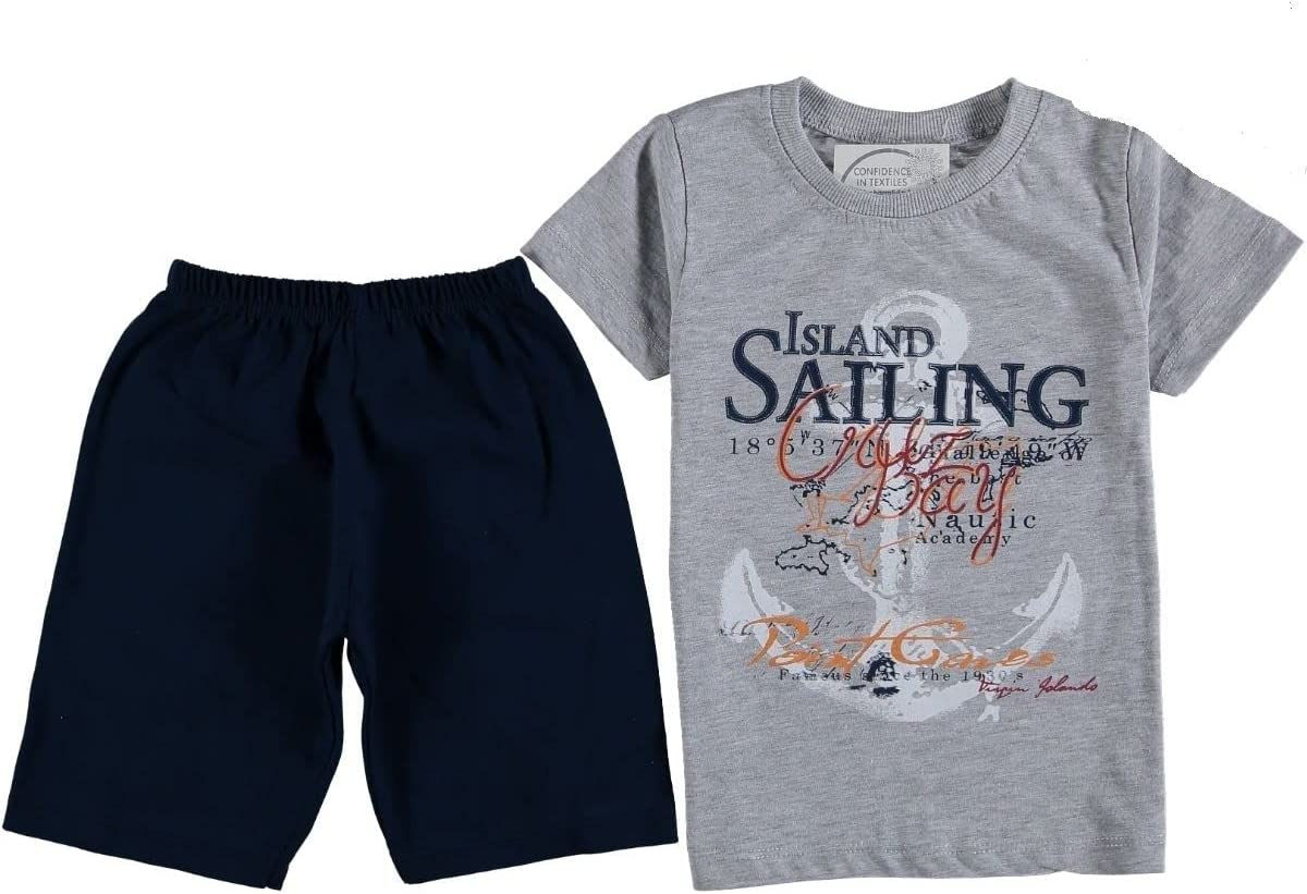 Boy's Anchor Patterned Shorts Set