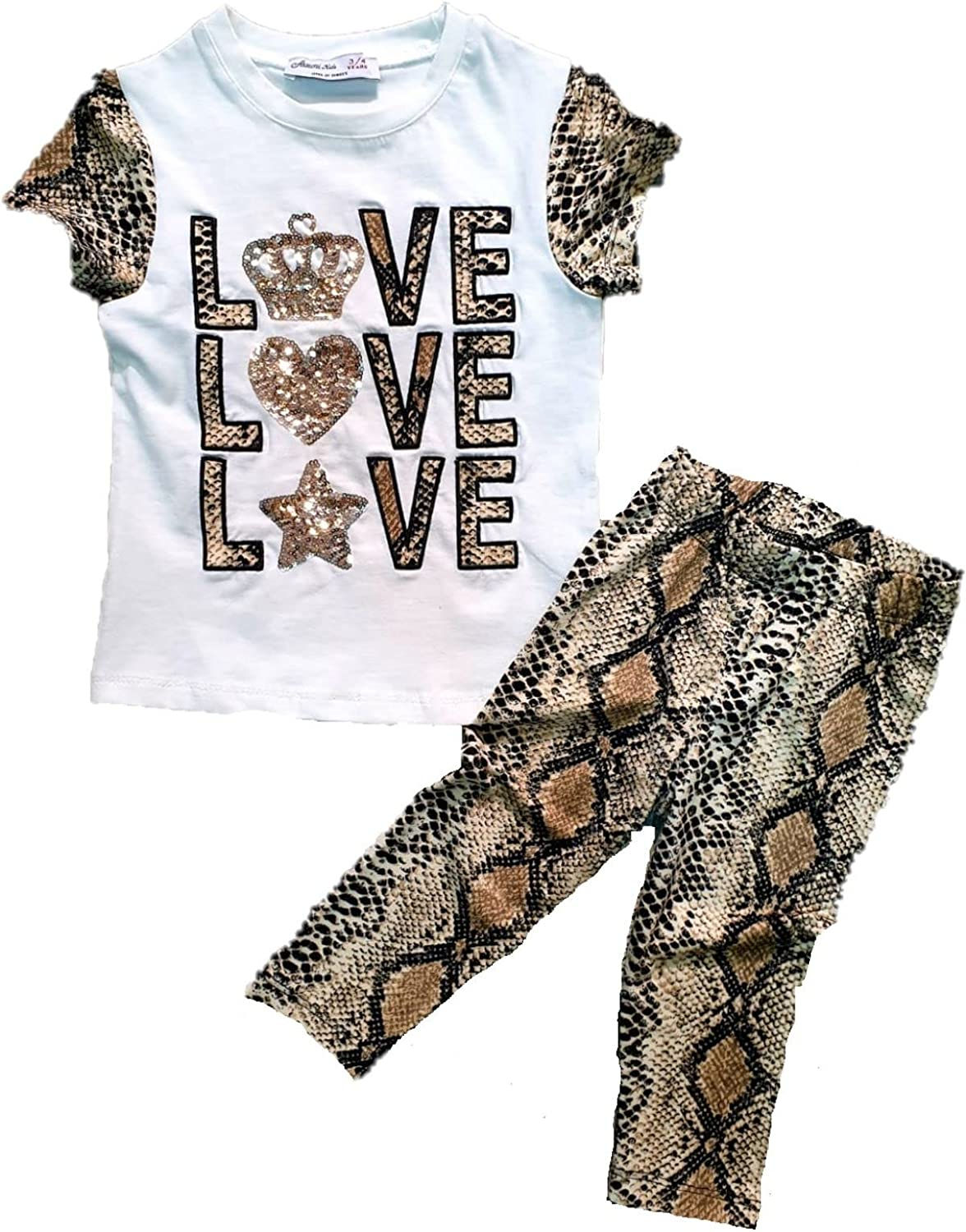 طقم كابريس بناتي منقوش