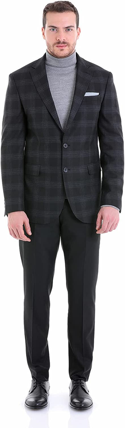 الصورة المصغرة: بدلة بقصة ضيقة وياقة أحادية منقوشة