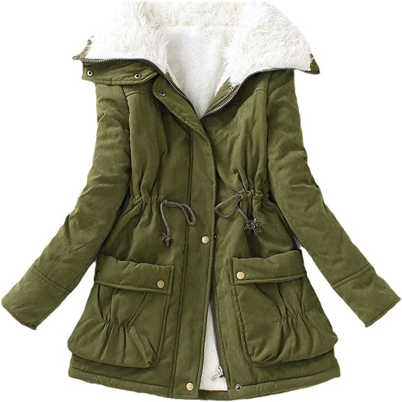 الصورة المصغرة: Winter Cotton Coat Women Self Growing Snow Jacket Medium Size Cotton Coat Thick