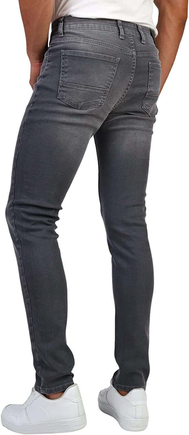 الصورة المصغرة:  بنطلون جينز رجالي ، قصة ضيقة ، جينز قطني ، مطاطي ، للرجال ، بسطح رفيع