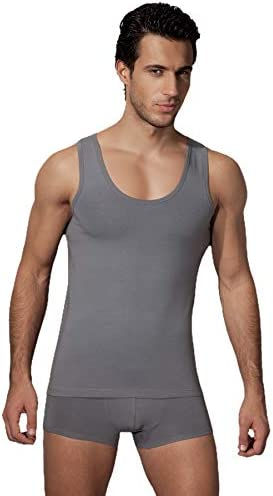 الصورة المصغرة: ملابس داخلية رجالية قطن مشروط عميق برقبة طاقم رياضي ، قميص داخلي رياضي 