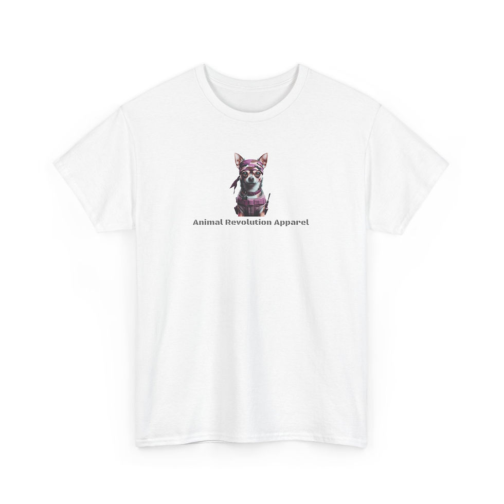 Thumbnail: Pink Camo Chihuahua Unisex Heavy Cotton Tee