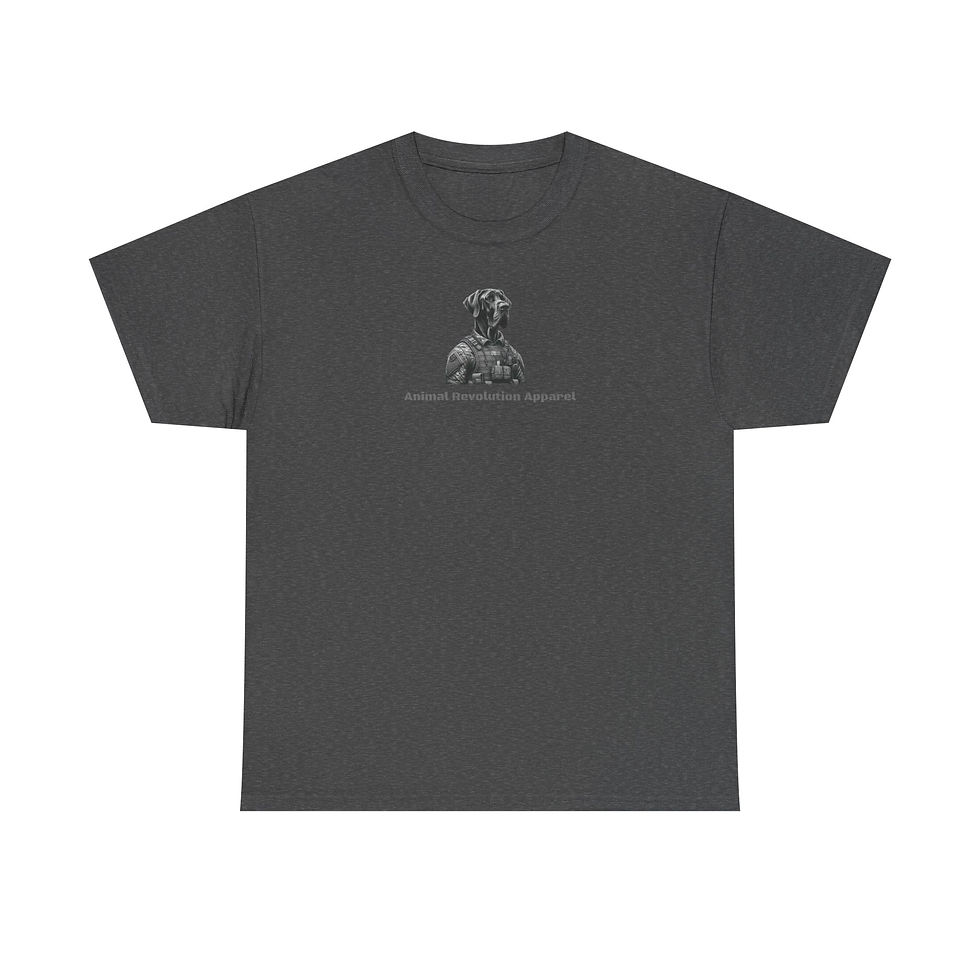 Thumbnail: Military Great Dane Black & White Unisex Heavy Cotton Tee