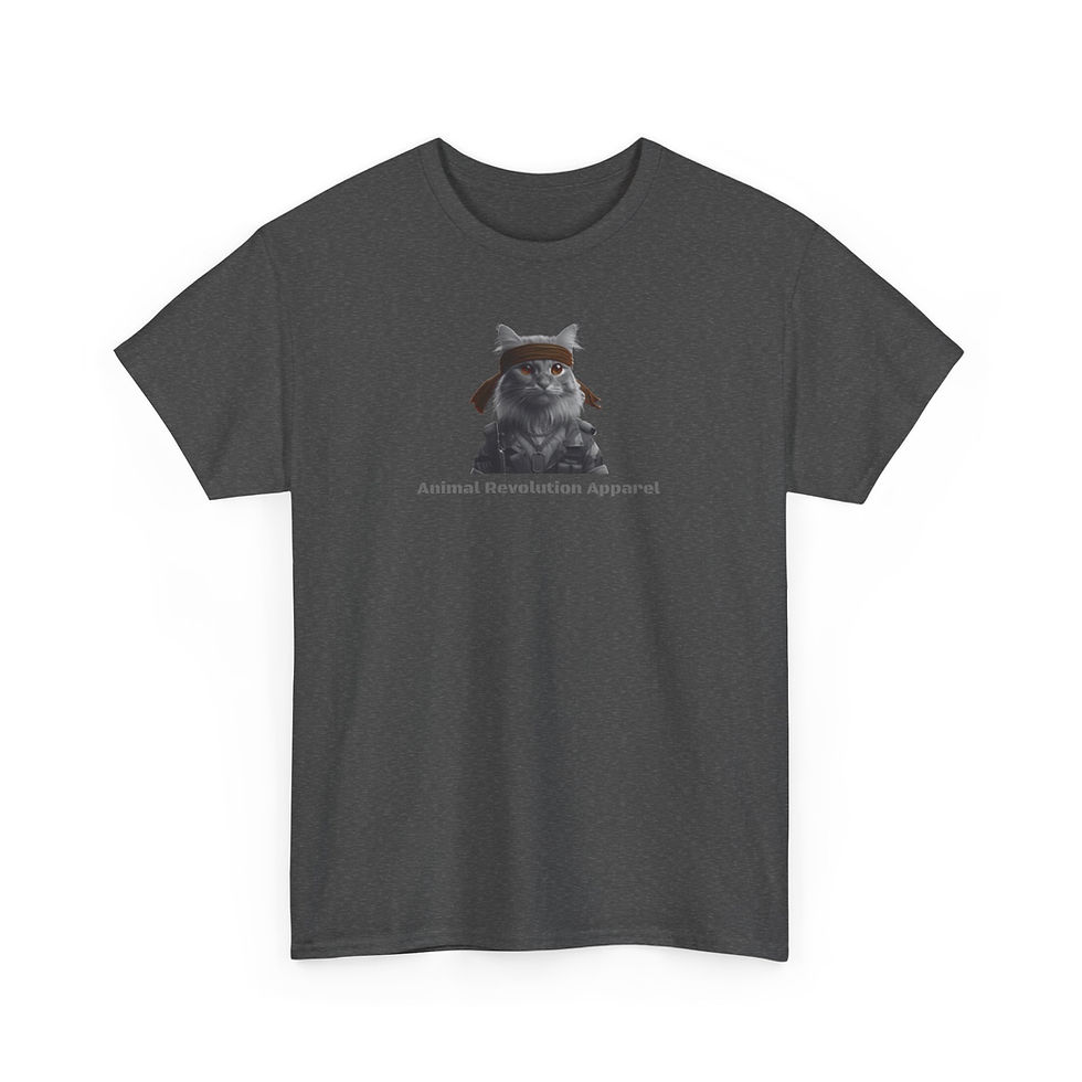 Thumbnail: Black & White Camo Kitty Unisex Heavy Cotton Tee