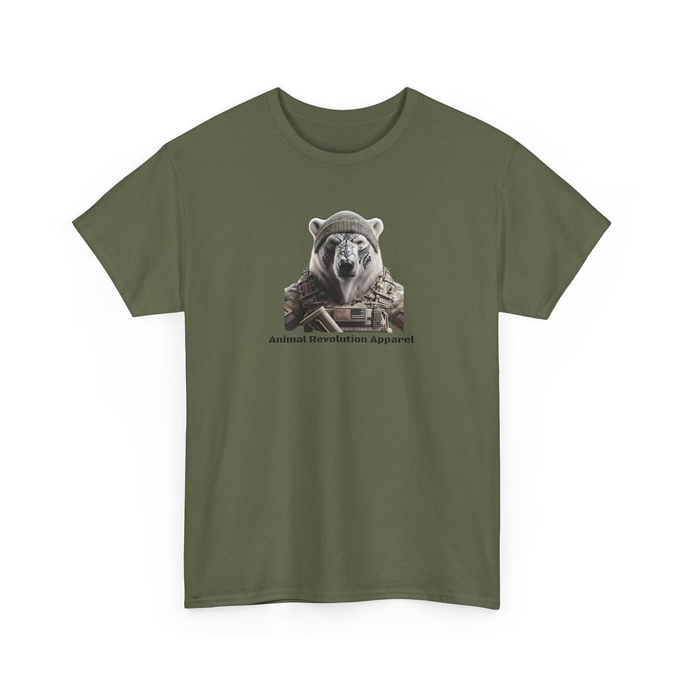 Thumbnail: Military Polar Bear Unisex Heavy Cotton Tee