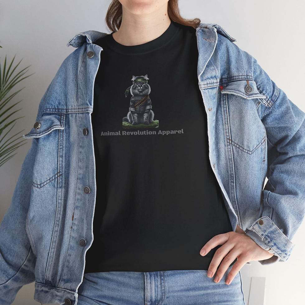Thumbnail: Military Camo Tabby Cat Unisex Heavy Cotton Tee