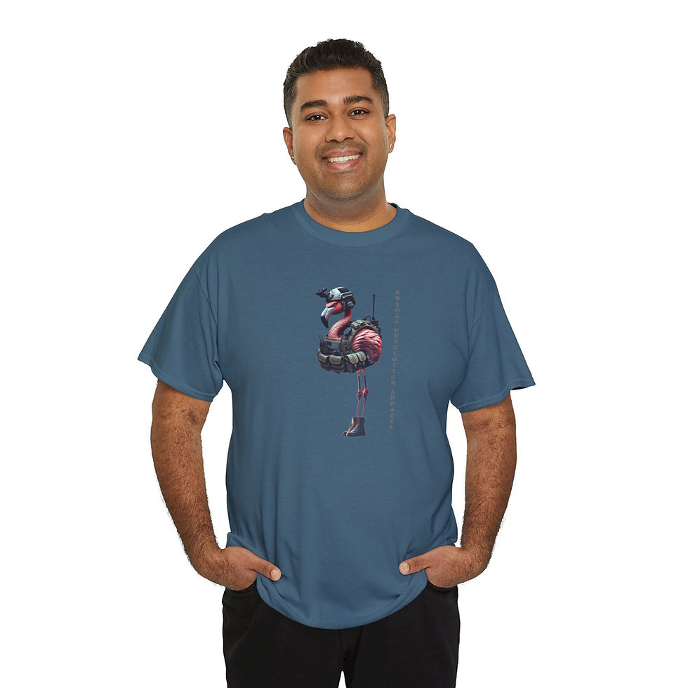 Thumbnail: Military Flamingo Unisex Heavy Cotton Tee