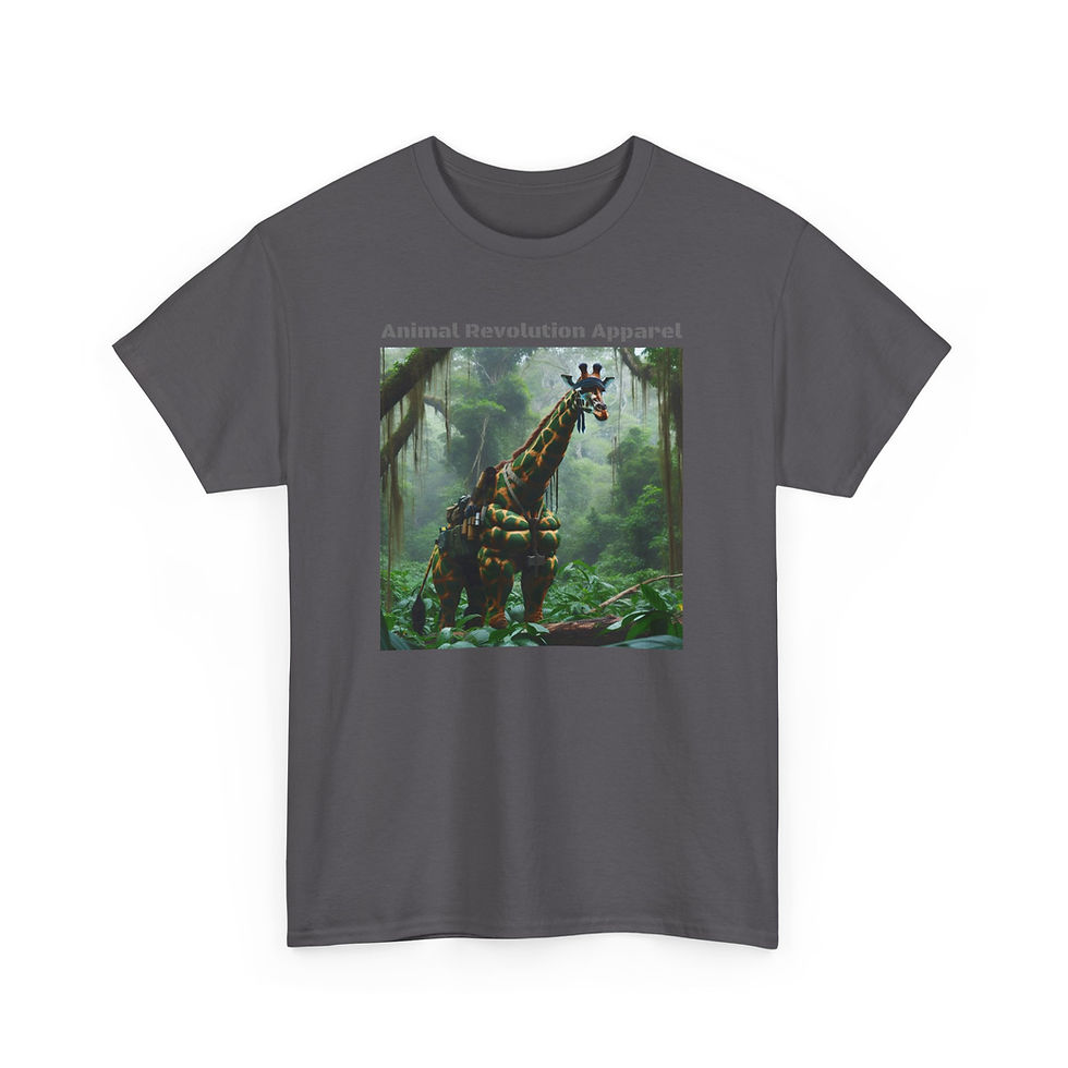Thumbnail: Military Giraffe Unisex Heavy Cotton Tee