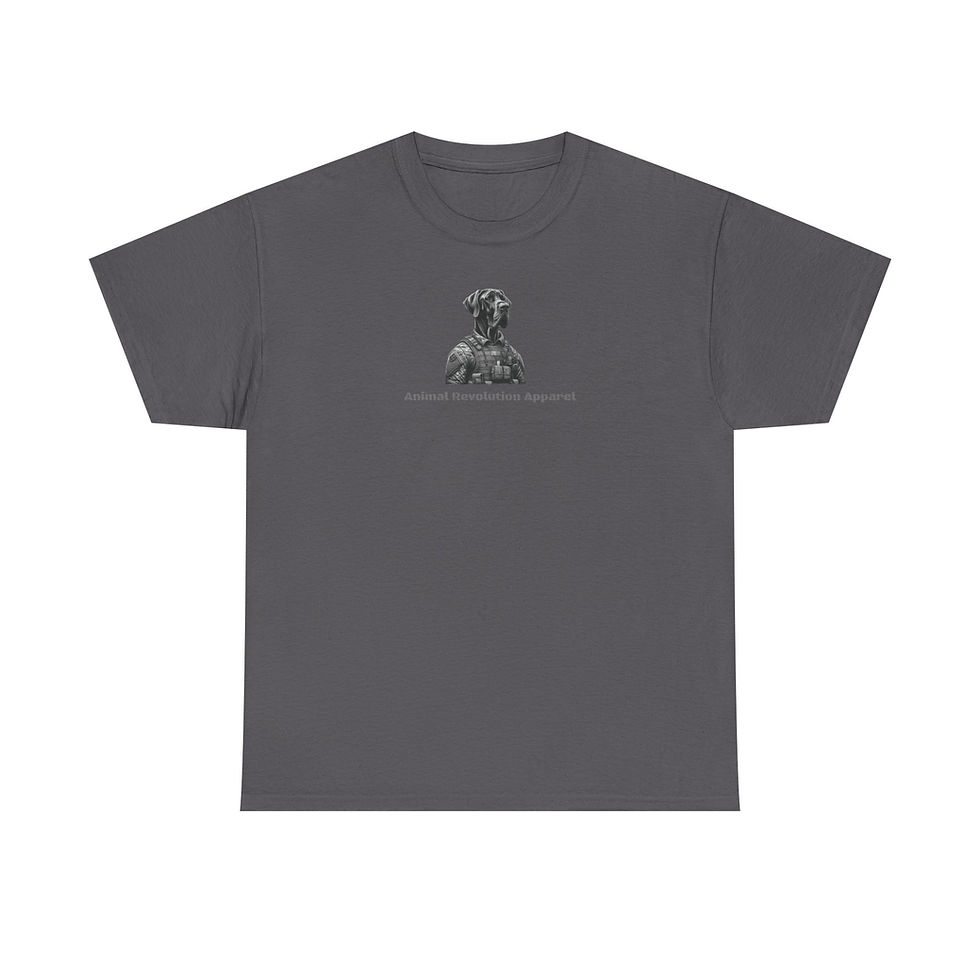 Thumbnail: Military Great Dane Black & White Unisex Heavy Cotton Tee