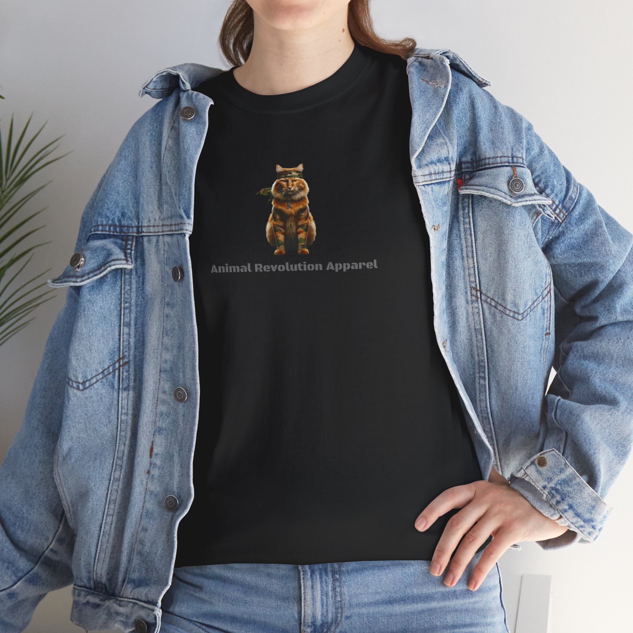 Military Orange Cat Unisex Heavy Cotton Tee