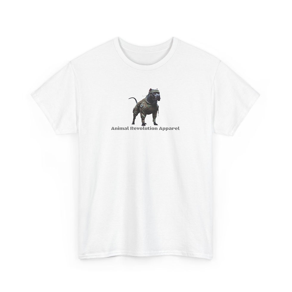 Thumbnail: Military Camo Pitbull Unisex Heavy Cotton Tee
