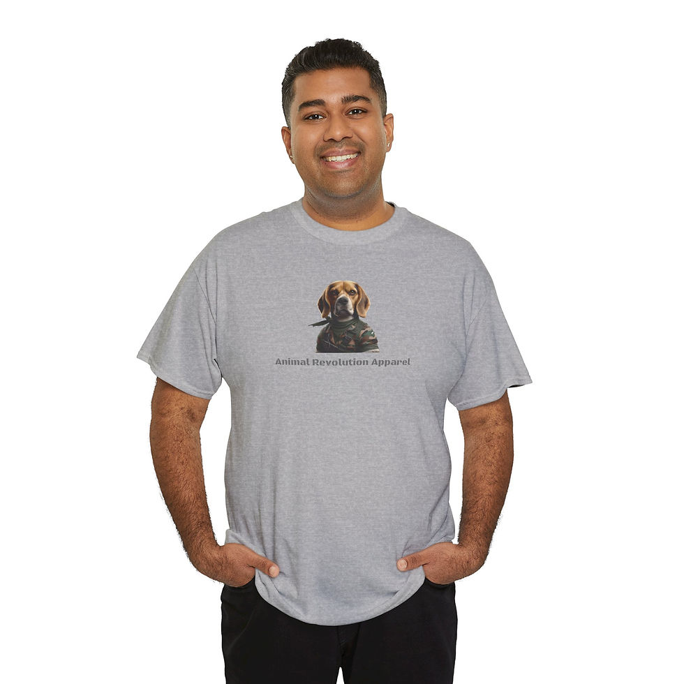 Thumbnail: Military Camo Beagle Dog Unisex Heavy Cotton Tee