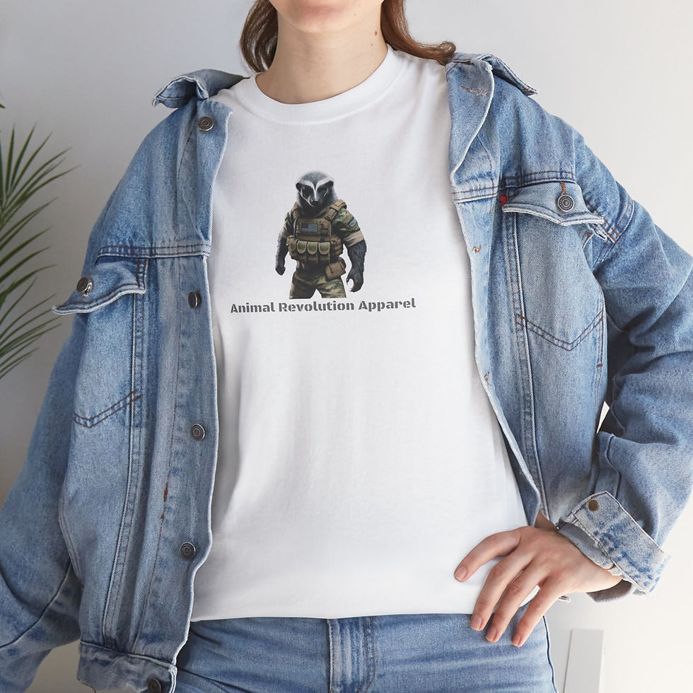 Thumbnail: Military Honey Badger Unisex Heavy Cotton Tee
