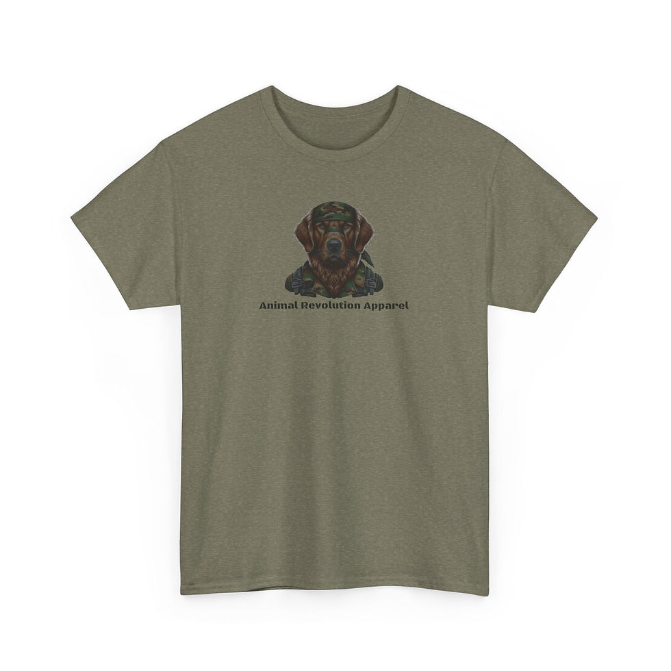 Thumbnail: Golden Retriever Military Unisex Heavy Cotton Tee