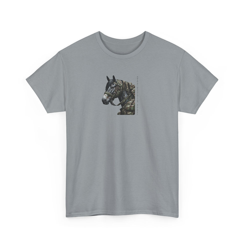 Thumbnail: Military Horse Silhouette Unisex Heavy Cotton Tee