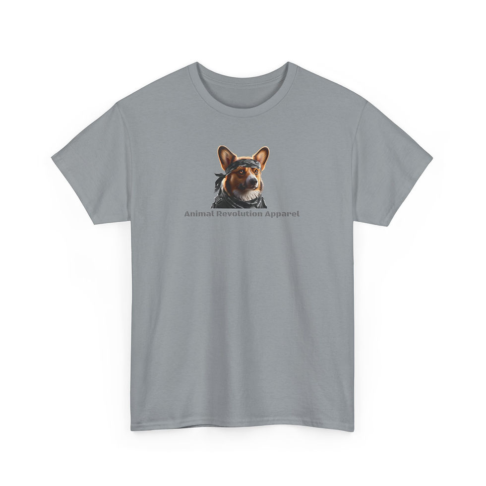 Thumbnail: Black & White Camo Corgi Unisex Heavy Cotton Tee