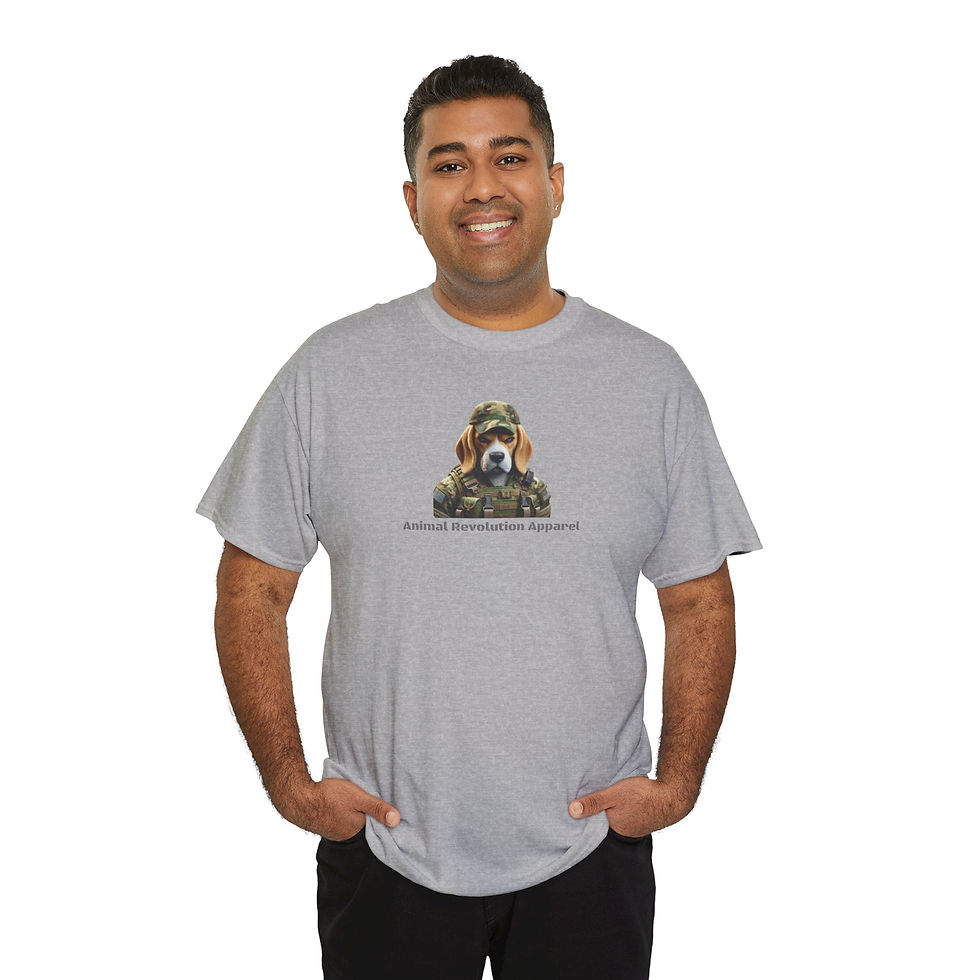 Thumbnail: Military Beagle Dog Unisex Heavy Cotton Tee