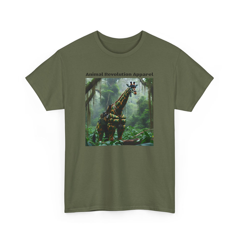 Thumbnail: Military Giraffe Unisex Heavy Cotton Tee