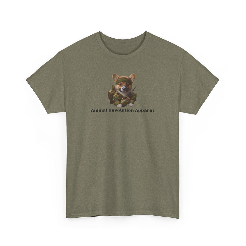 Thumbnail: Military Corgi Puppy Unisex Heavy Cotton Tee