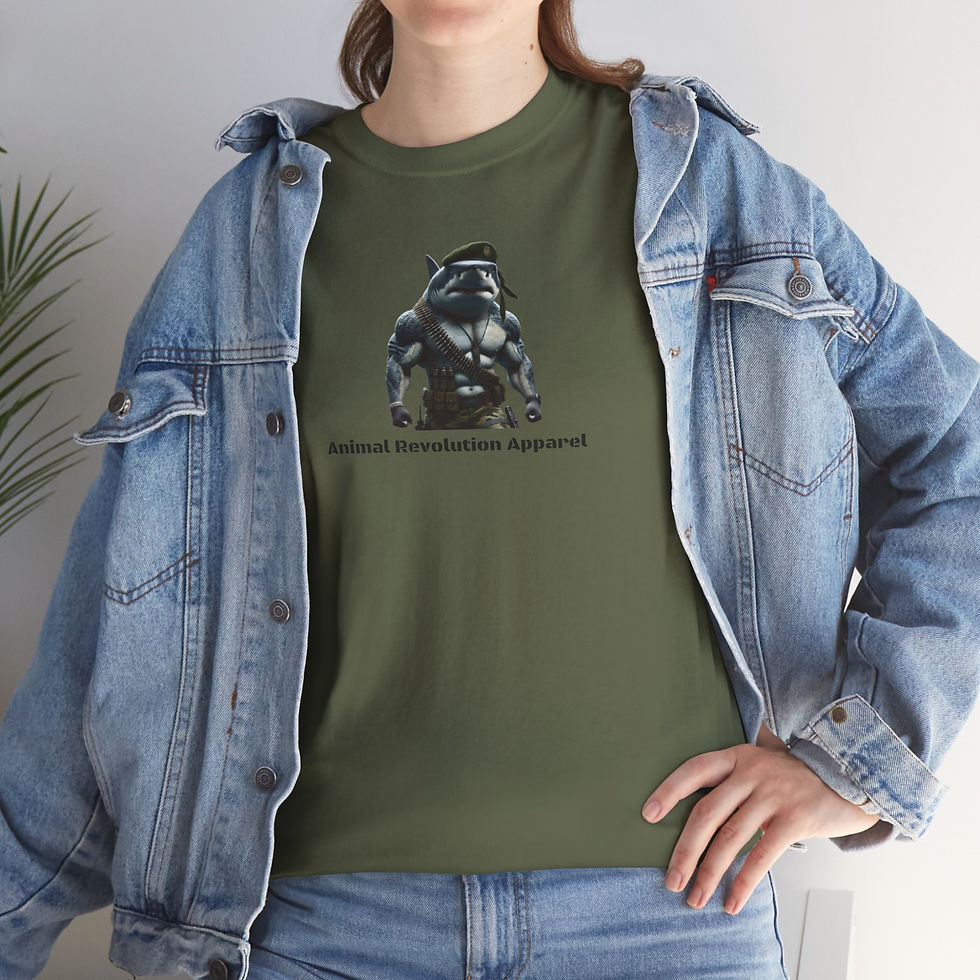 Thumbnail: Military Shark Unisex Heavy Cotton Tee
