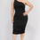 Thumbnail: Plus Size Sexy Solid Color Ruched One Shoulder Midi Bodycon Dress