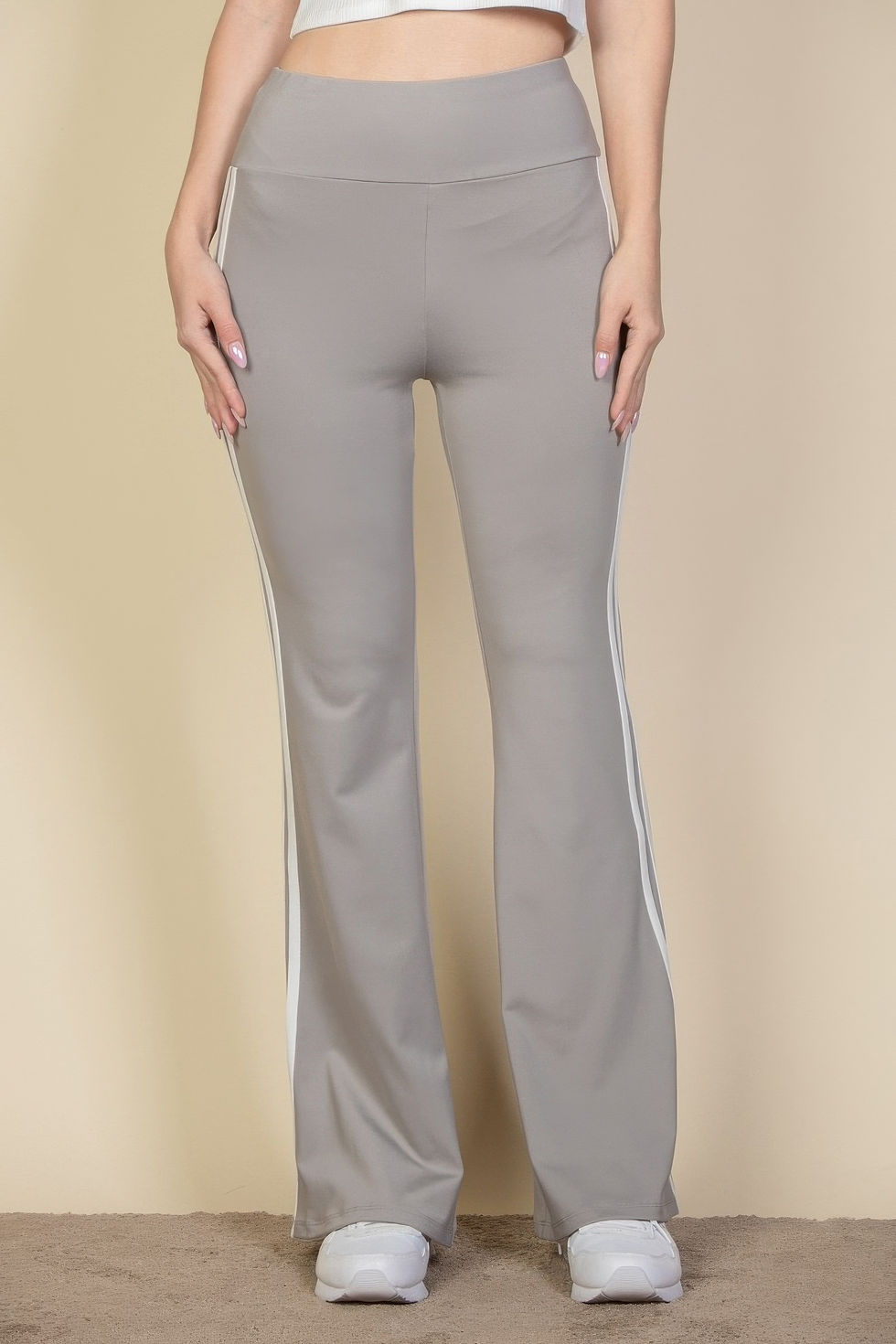 Thumbnail: Contrast Side Stripe Flare Pants