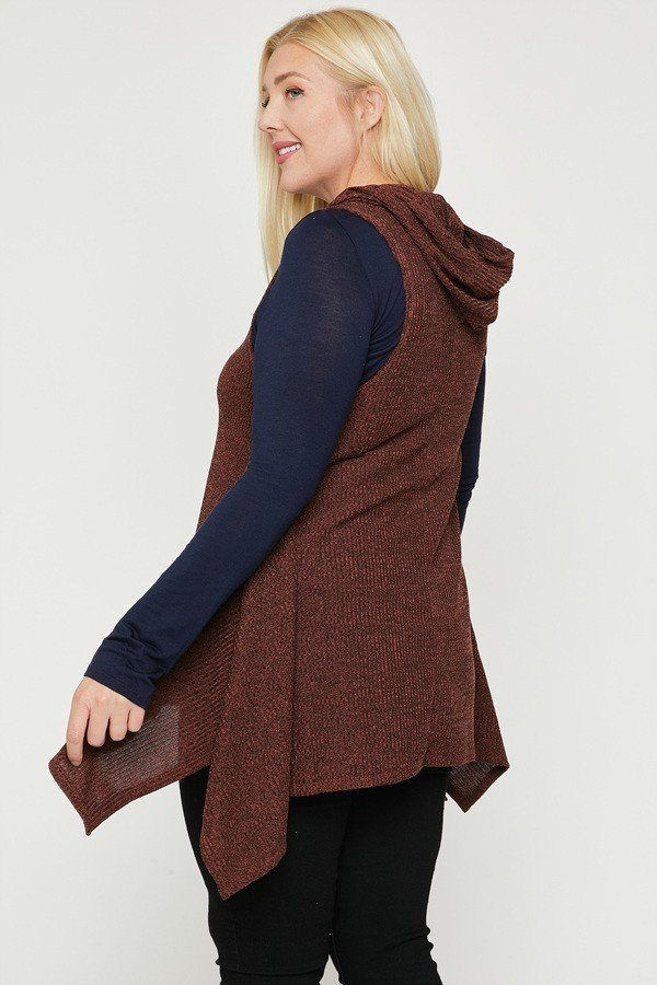 Thumbnail: Plus Size Two Tone Knit, Sleeveless Top