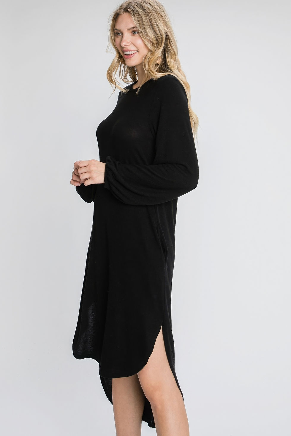 Thumbnail: Minimal Long Sleeve Midi Dress