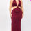 Thumbnail: Plus Size Cut-out Halter Neck Double Back Tie Split Thigh Midi Dress