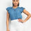 Thumbnail: Lyocell Frill Sleeve Top               	