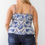 Thumbnail: Plus Floral Print Woven Ruffle Sleeveless Back Zipper Tank Top