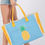 Thumbnail: Embroidered Anchor Patch Fringe Tote Bag