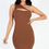 Thumbnail: Ribbed One Shoulder Cutout Front Mini Bodycon Dress