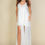 Thumbnail: Plunge Neck Split Thigh Mesh Maxi Dress
