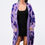 Thumbnail: Purple - Leopard Angora Sweater Oversized Cardigan