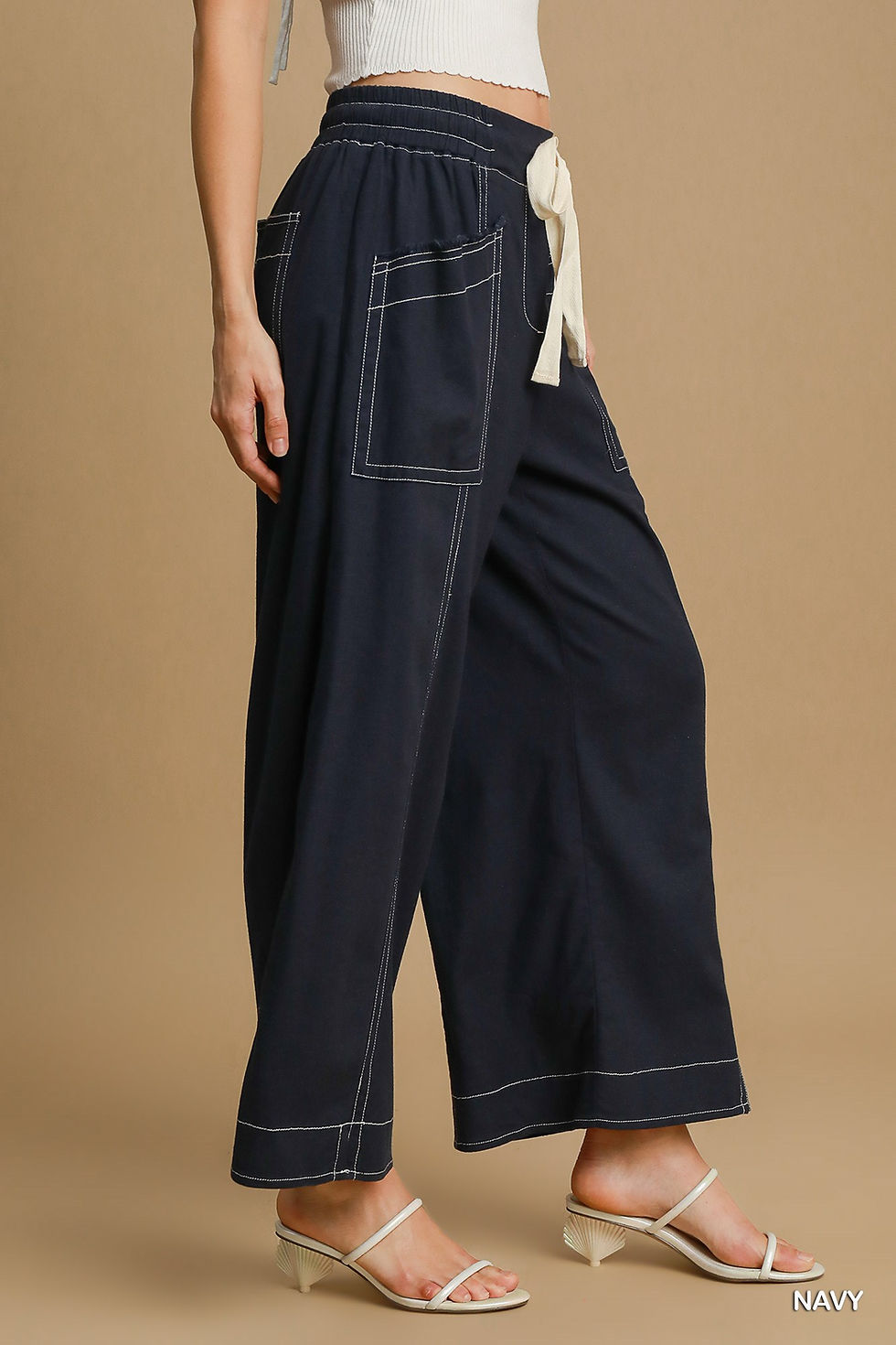 Thumbnail: Wide Leg Pull On Pants
