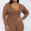 Thumbnail: Plus V-neck Long Sleeve Bodycon Romper