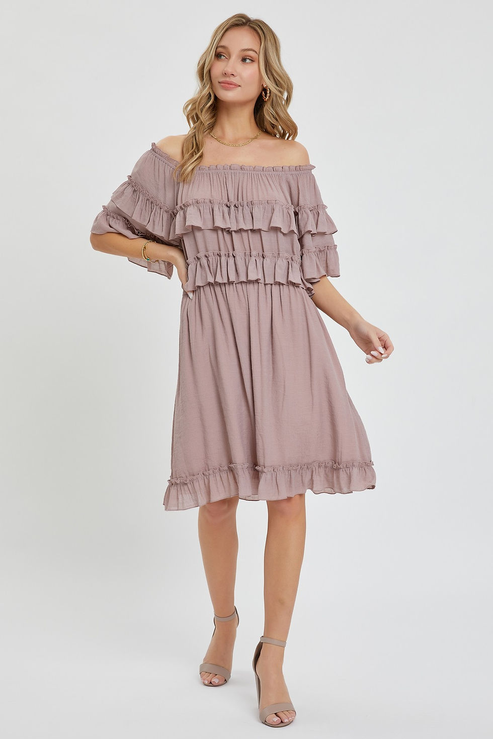 Thumbnail: Off Shoulder Ruffle Dress
