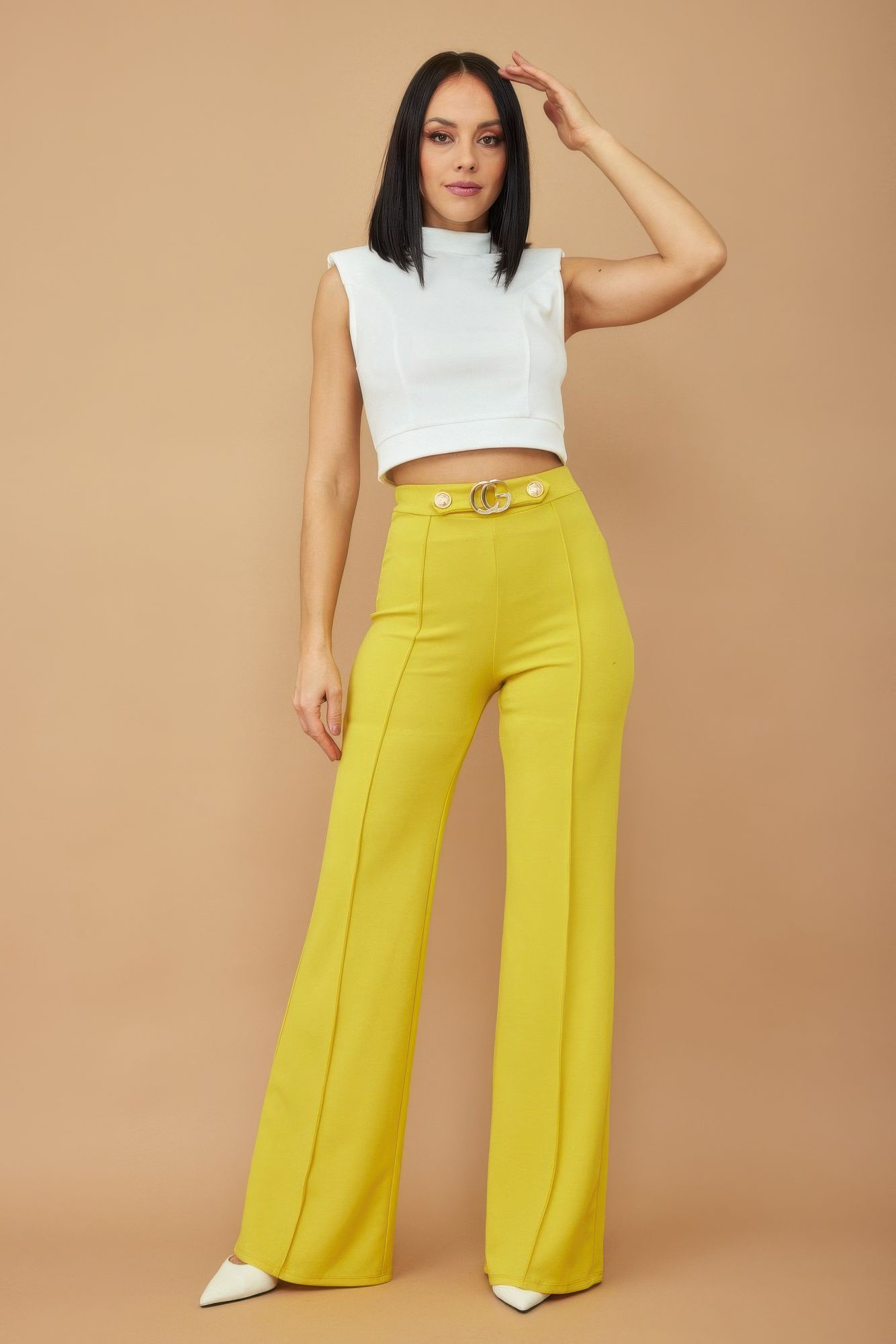 Cg Buckle And Button Detail Pants 